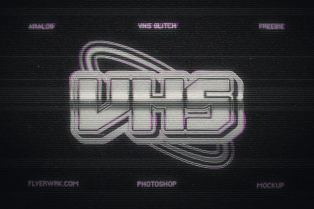 Analog VHS Glitch Mockup