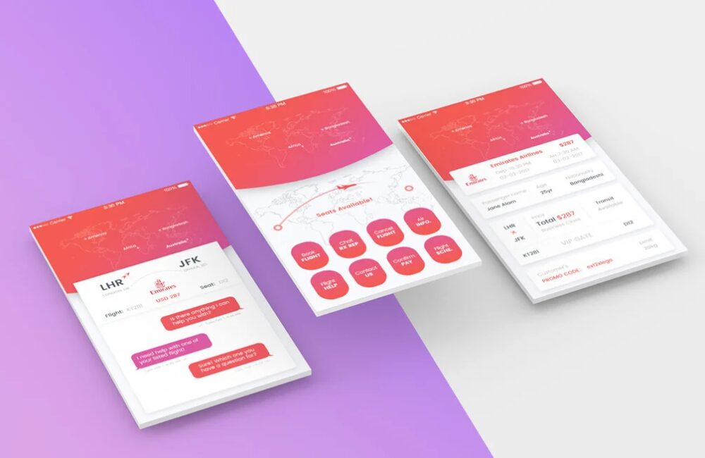 App Screens Perspective Mockup