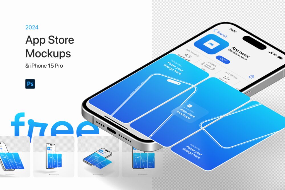 App Store with iPhone 15 Pro Mockups