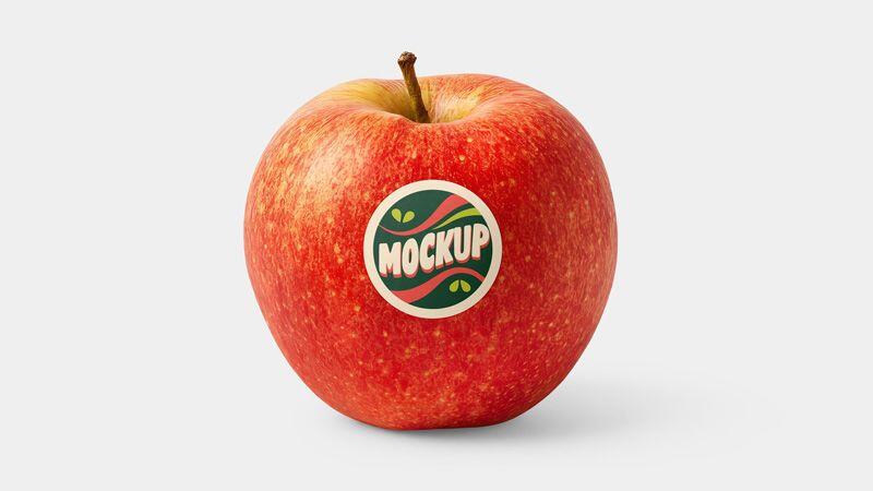 Apple with Sticker Mockup