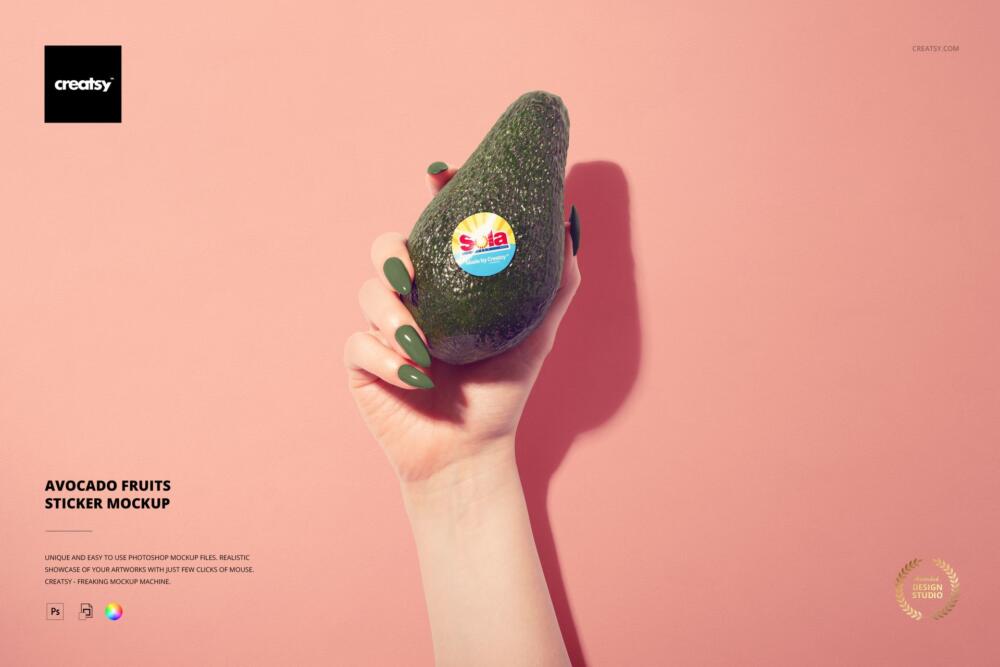 Avocado Fruits Sticker Mockup
