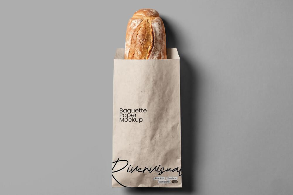 Baguette Paper Mockup