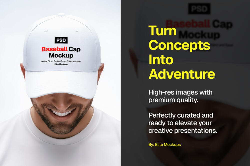 Baseball Cap Mockup Front View