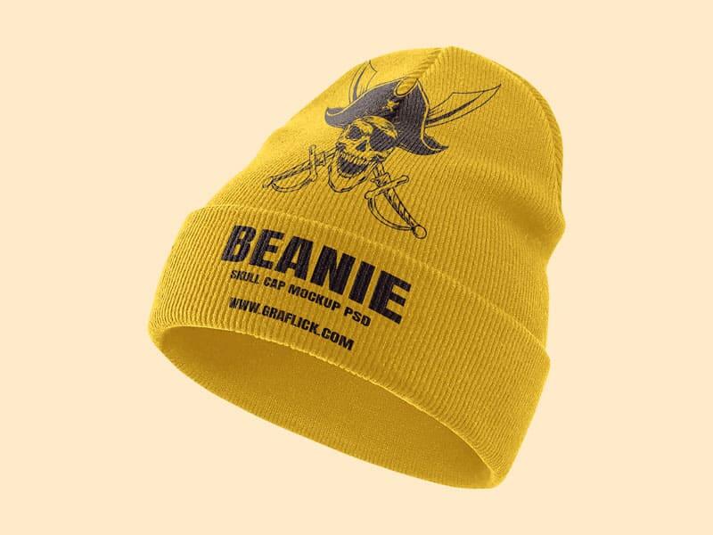 Beanie Skull Cap Mockup PSD