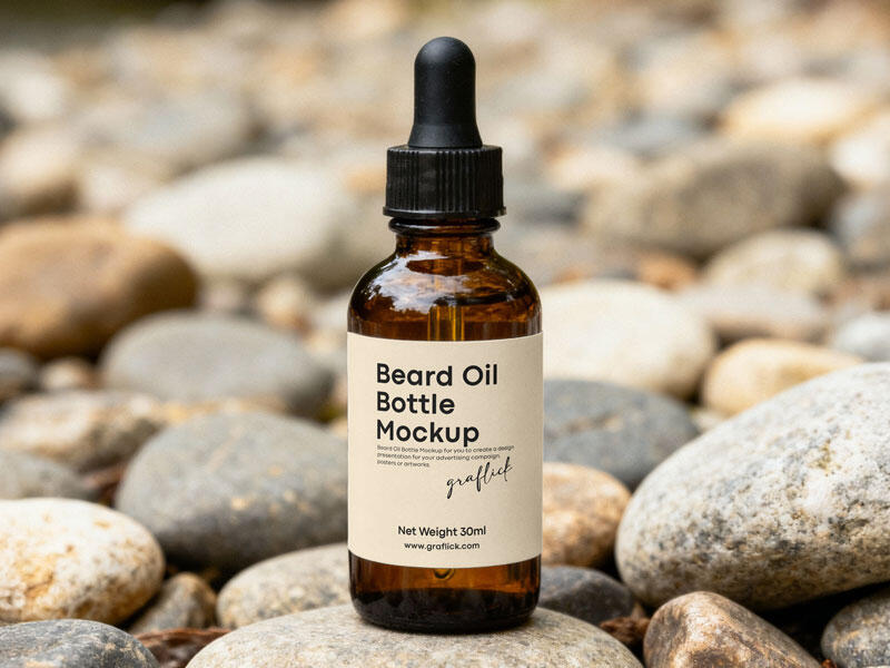 Beard Oil Bottle Mockup