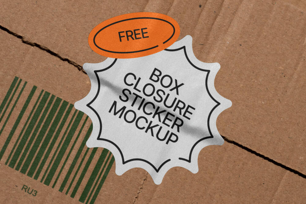 Box Closure Sticker Mockup
