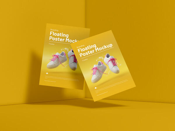 Branding Floating Poster Mockup