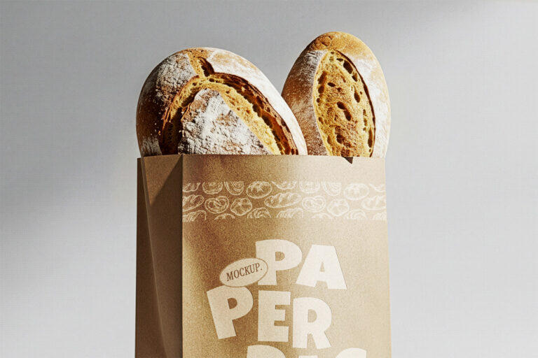 Bread Paper Bag Mockup