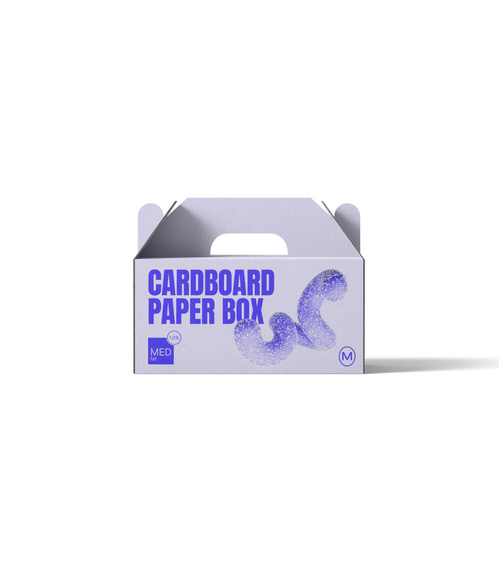 Cardboard Paper Box Mockup V3 Front View | Mockup store