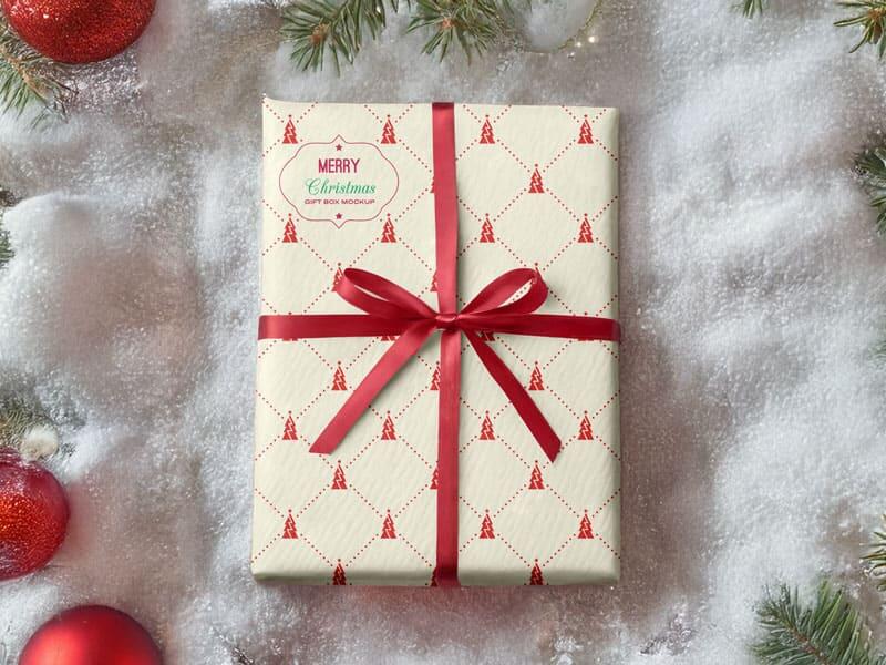 Christmas Gift Box Mockup
