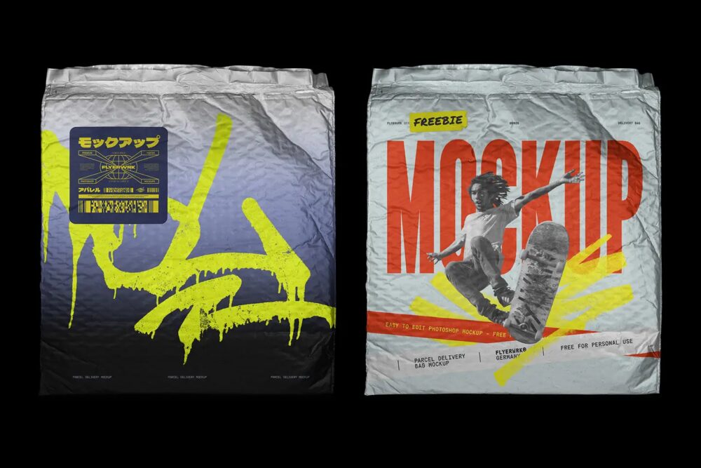 Crinkled Bubble Mailer Mockup