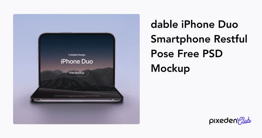 dable iPhone Duo Smartphone Restful Pose PSD Mockup