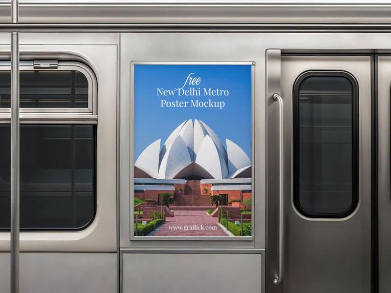 Delhi Metro Poster Mockup