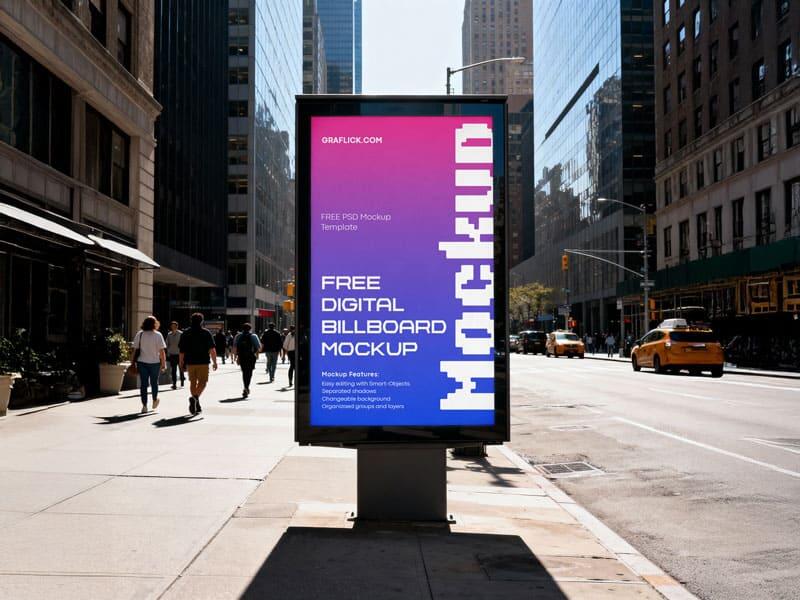 Digital Billboard Mockup in New York Street