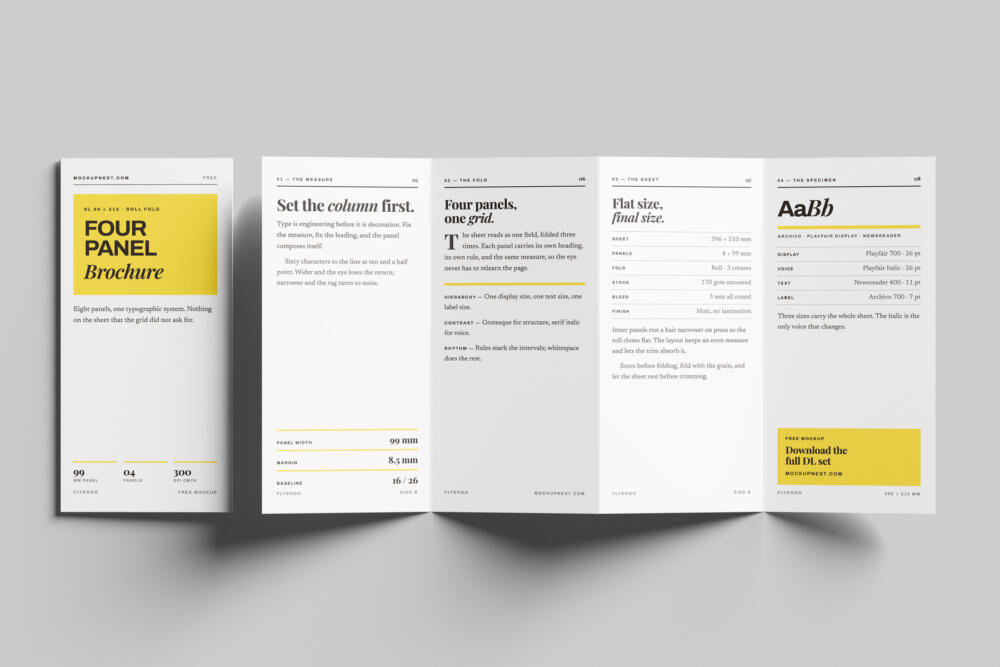 DL 4 Panel Flyer Mockup