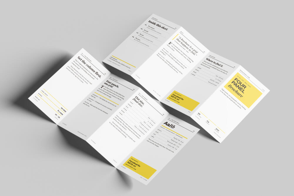 DL Four Fold Accordion Leaflet Mockup