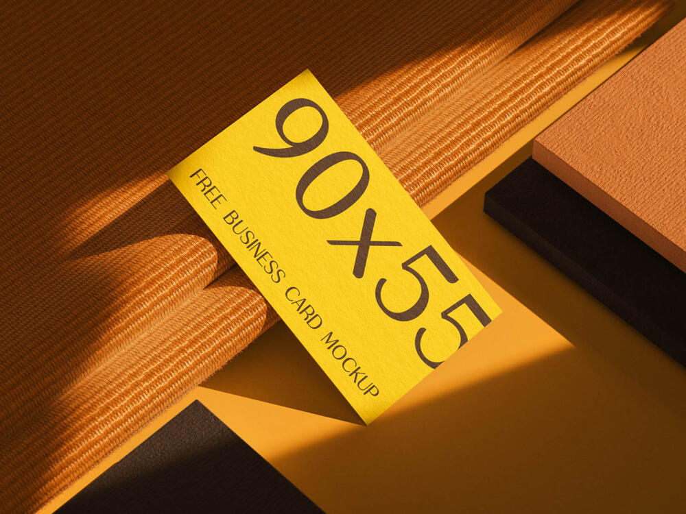 European 90x55 business card mockup