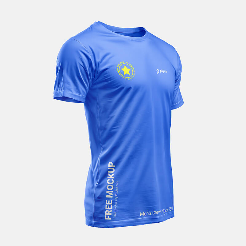 Floating Men Crew Neck T-shirt Mockup