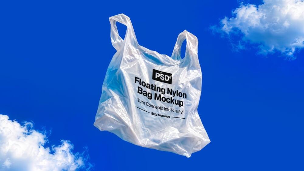 Floating Nylon Bag Mockup