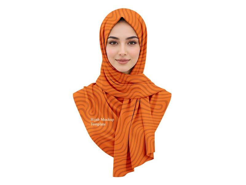 Girl in Hijab Mockup PSD