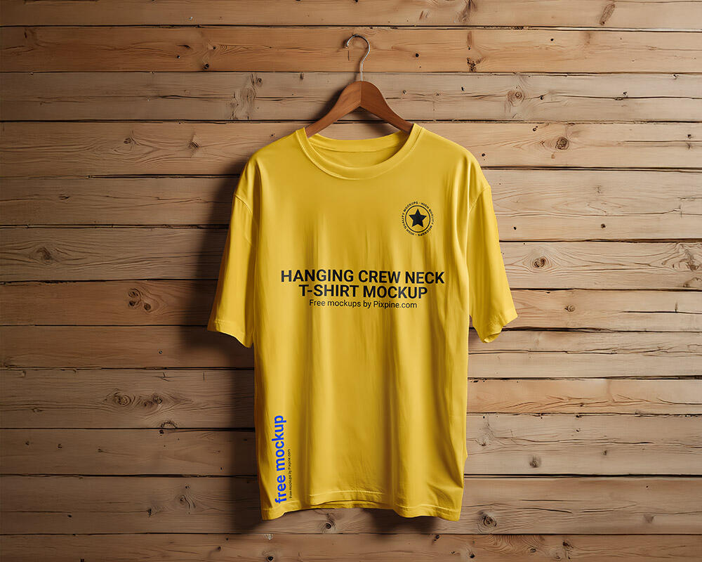Hanging Crew Neck T-Shirt Mockup