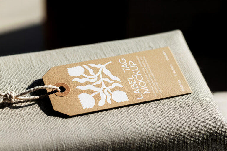 High Quality Natural Label Tag Mockup