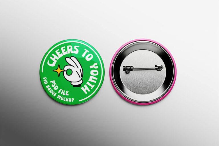 High Quality Pin Badge Mockup