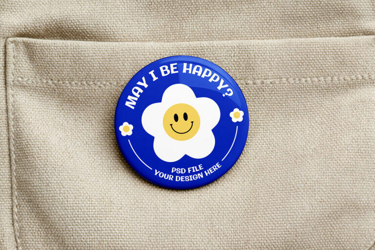High Quality Pin Badge Mockups