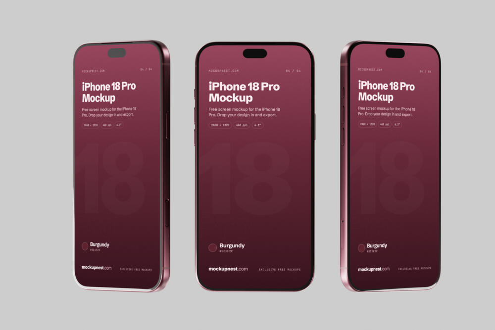 iPhone 18 Pro Mockup Clean Background