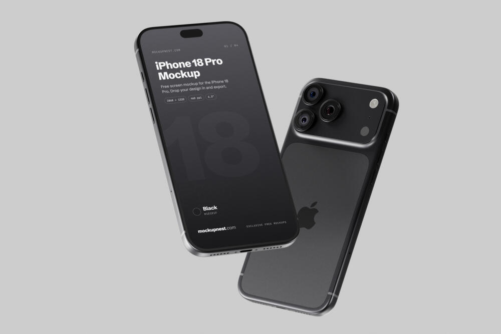 iPhone 18 Pro Mockup Floating Single