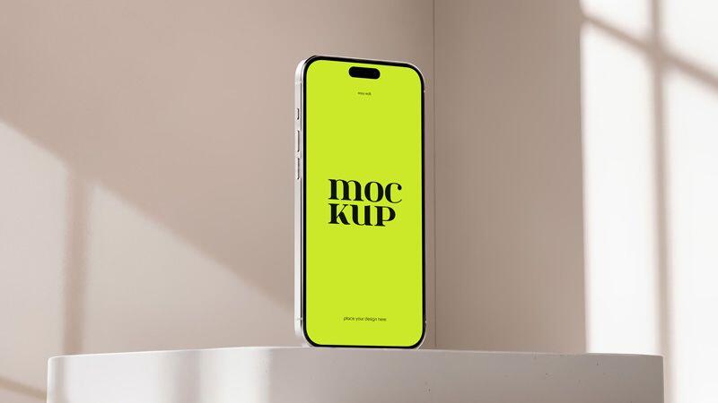 iPhone on Pedestal Mockup