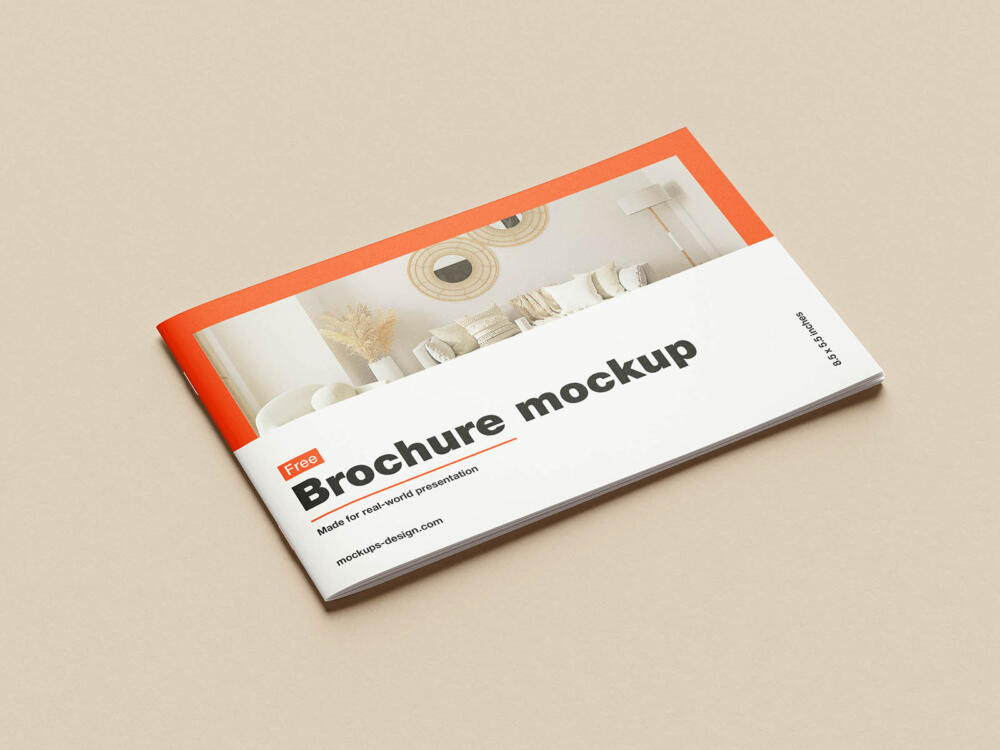 Landscape half letter brochure mockup