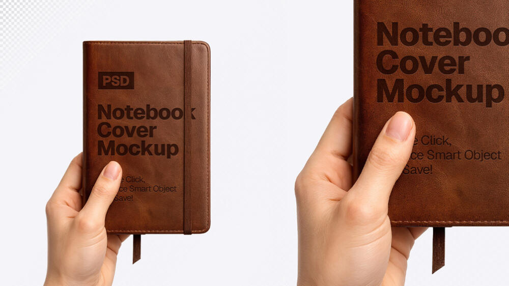 Leather Notebook Cover Mockup