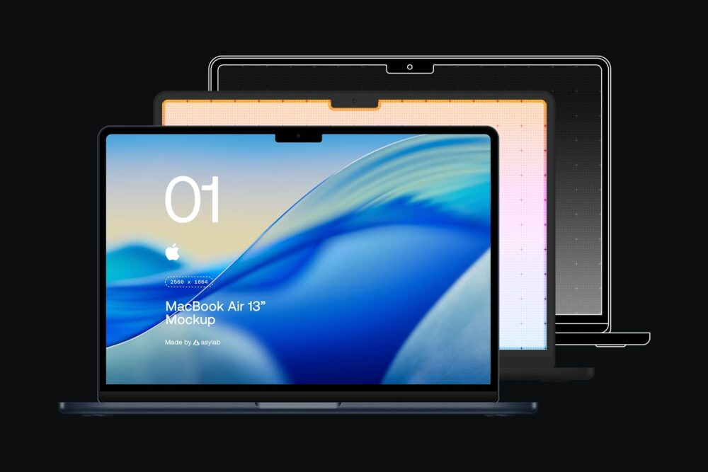 MacBook Air Mockup - Original, Clay & Vector