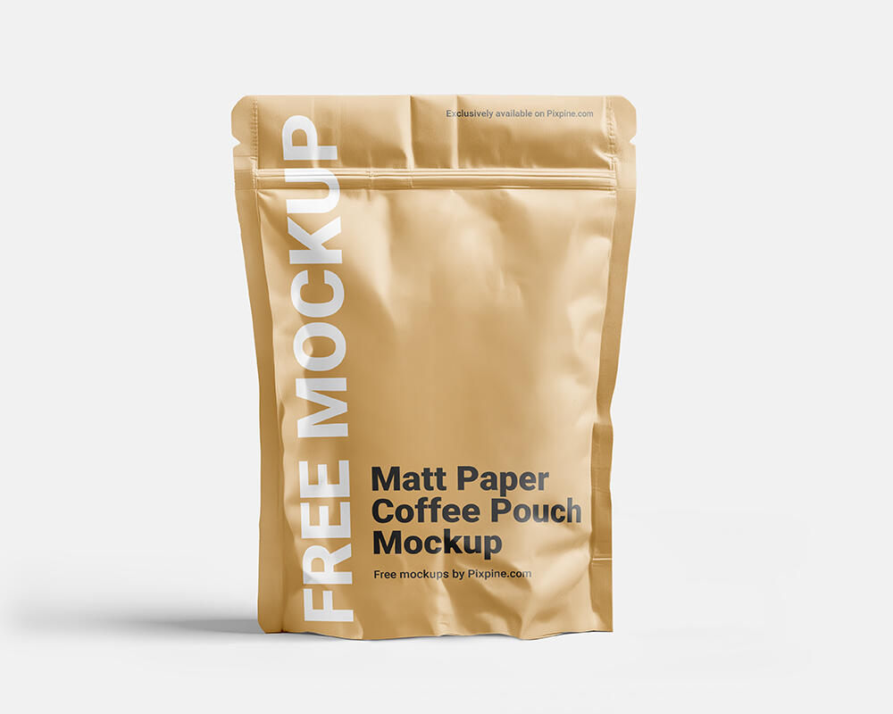 Matt Paper Coffee Pouch Mockup
