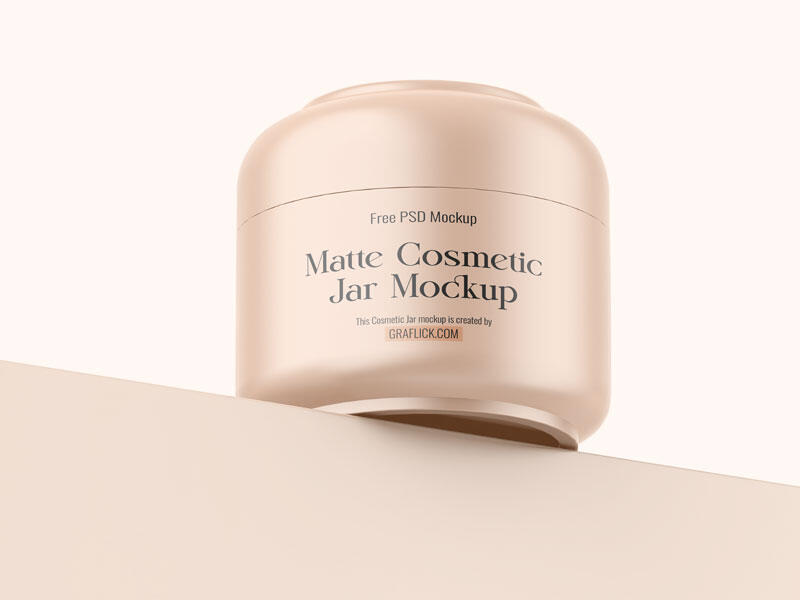 Matte Cosmetic Jar Mockup