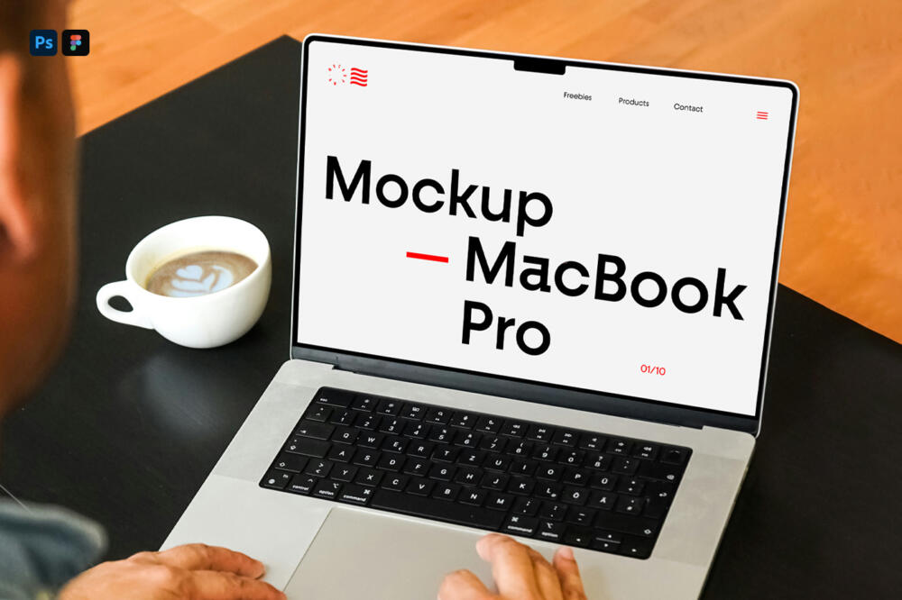Men Working on MacBook Pro Mockup