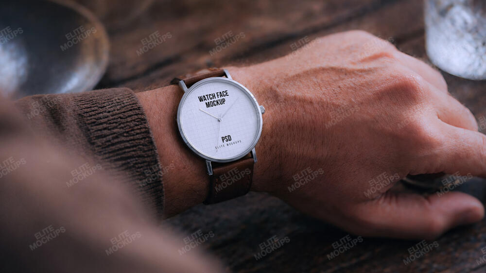 Minimal Watch Face Mockup PSD