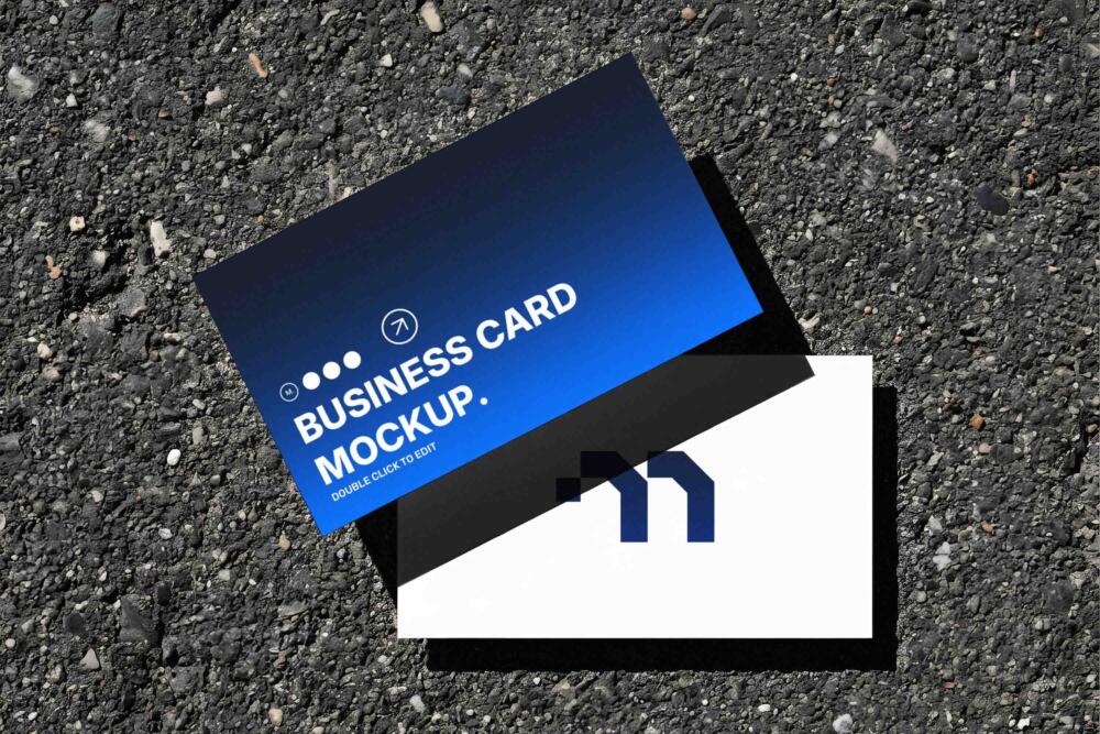 Minimalist Business Card Mockup on Asphalt