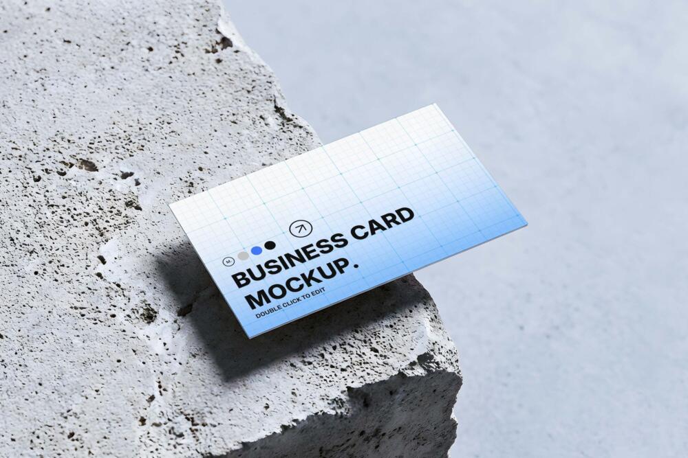 Minimalist Concrete Business Card Mockup