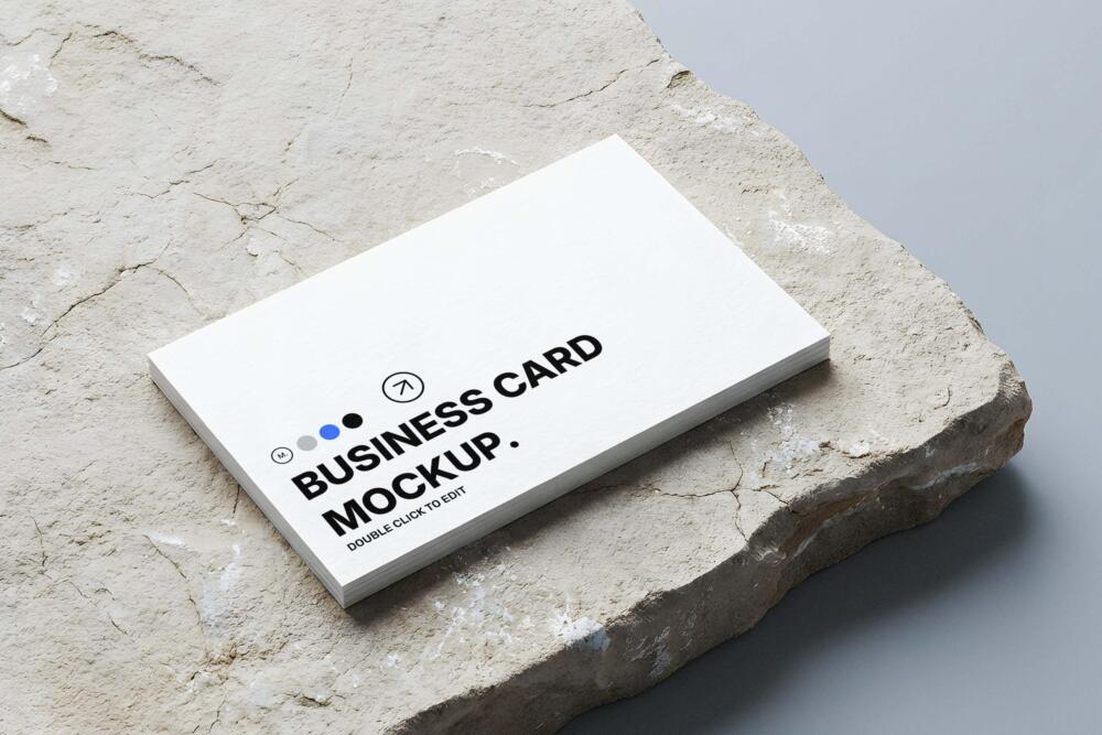 Minimalist Stone Business Card Mockup