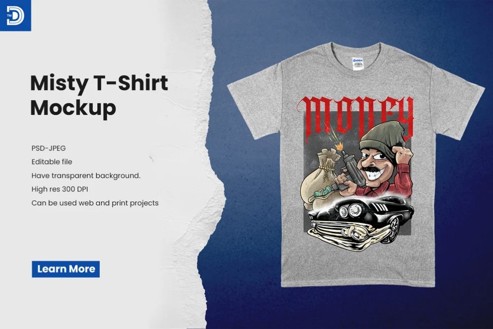 Misty T-shirt Apparel Mockup