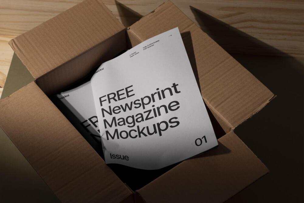 Newsprint Magazine Mockup Set (DEMO)