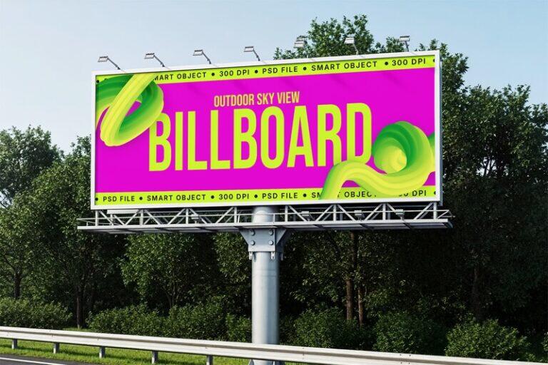 Outdoor Sky View Billboard Mockup
