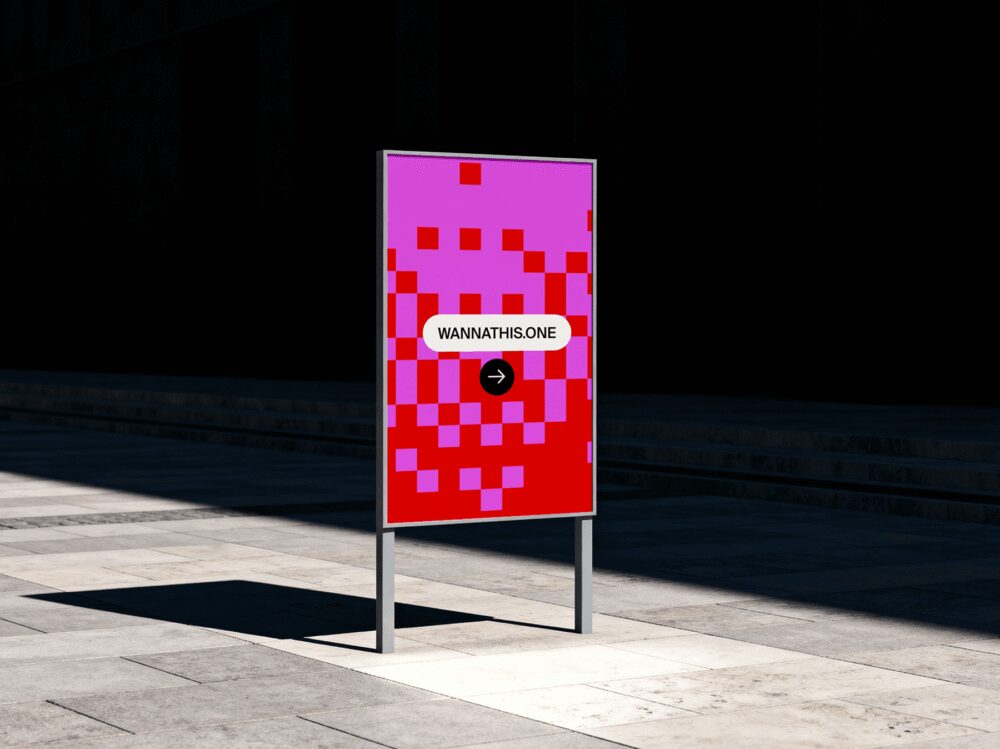 Outdoor Standing Sign Mockup in Urban Setting