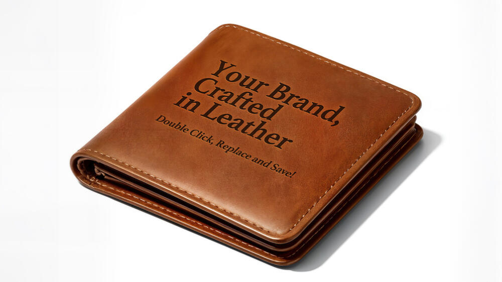 Premium Leather Wallet Logo Mockup PSD