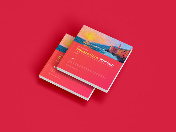 PSD Cover Branding Square Book Mockup