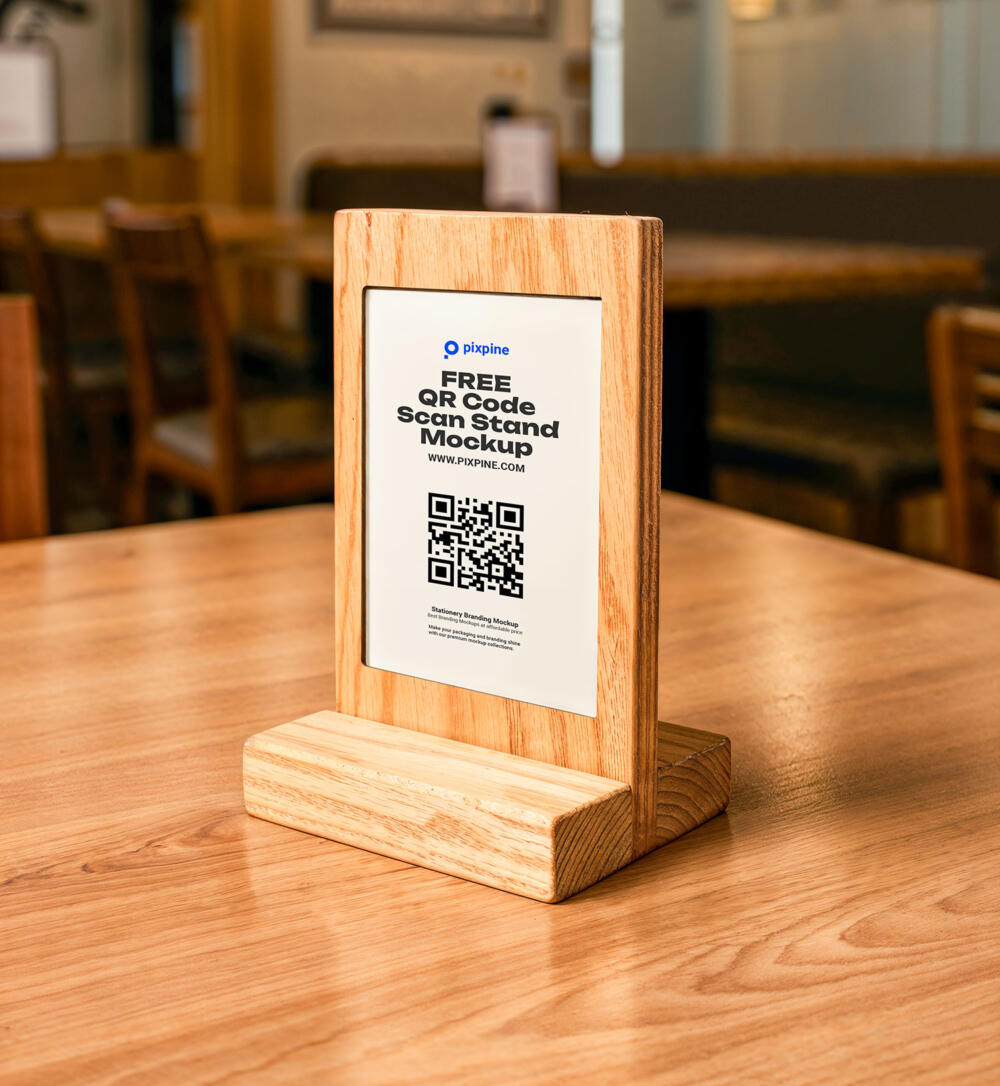 QR Code Stand Mockup - Best PSD Mockups