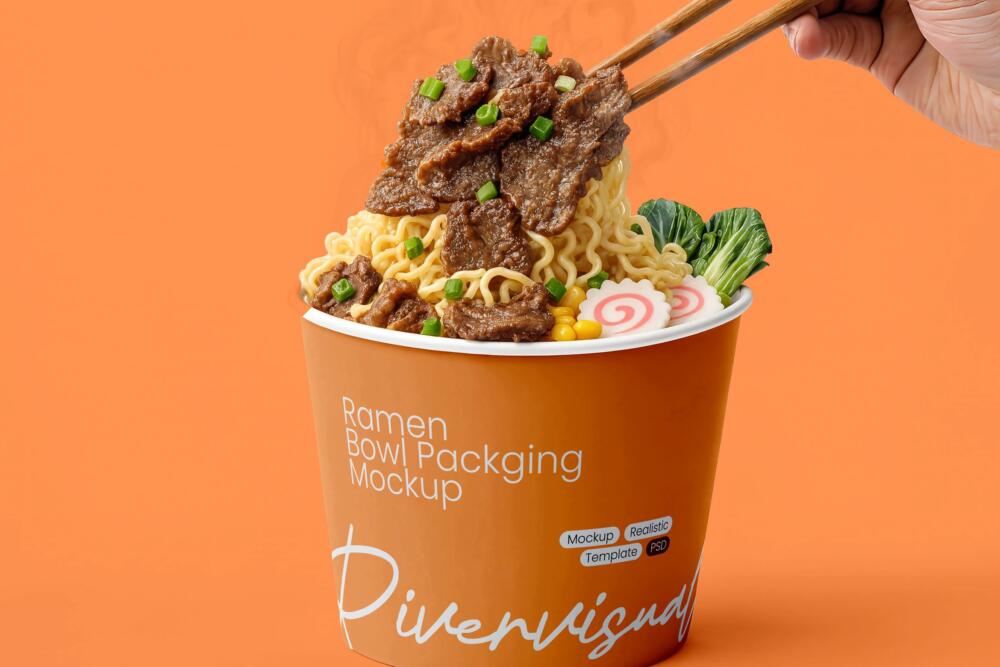 Ramen Bowl Packaging Mockup