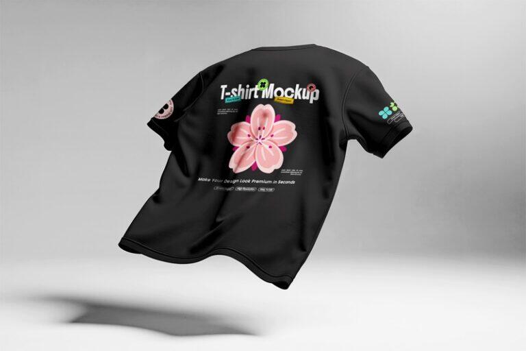 Realistic Floating T-Shirt Mockup